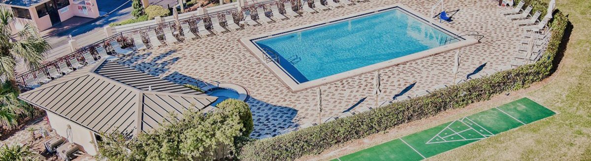 Private pool and hot tub amenities for beach front vacation rental in Destin Florida on Holiday Isle