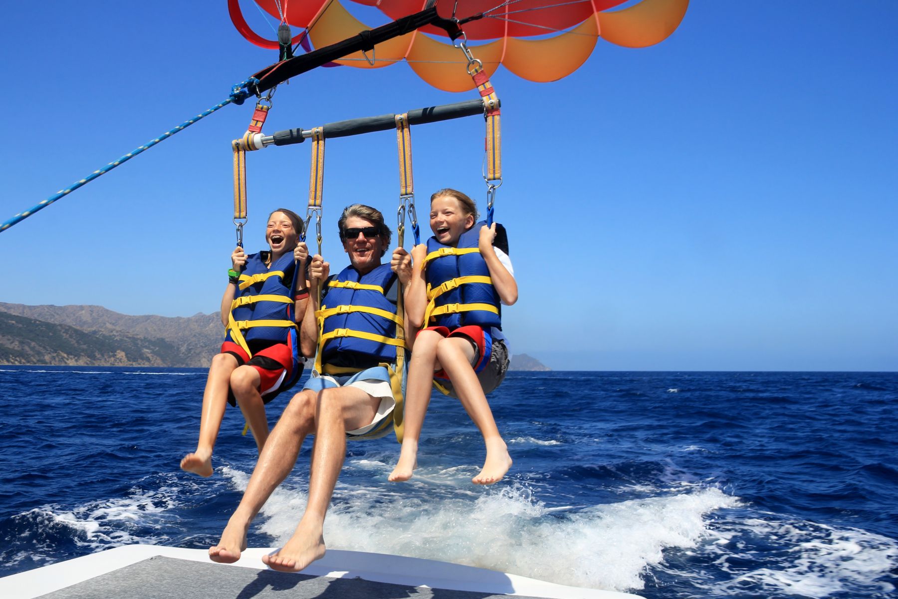 Family parasailing