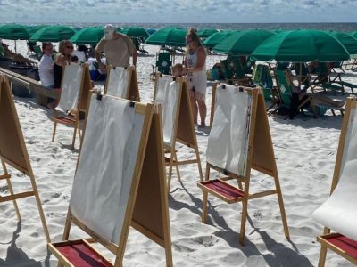 Best Family Things to do in Destin Fl easels on the beach