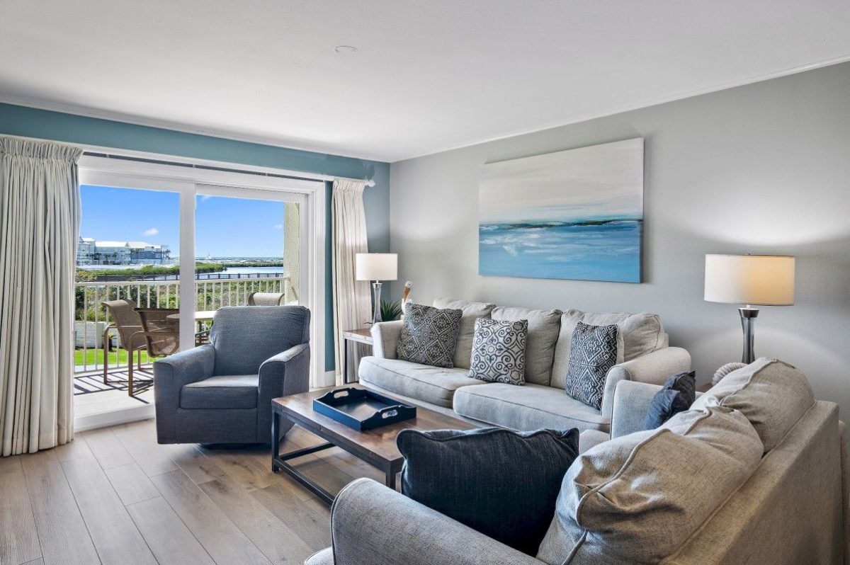 View of living area and the ocean